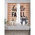 thumbnail image 2 of Thanksgiving Sheer Curtains 72 inches Long, Hello Fall Pumpkin Orange White Plaid Light Filtering Sheer Window Curtains Rod Pocket Voile Drapes for Bedroom Living Room, 52"W x 72"L 2 Panels, 2 of 7