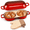 Red, variant on Xinabrius Mini Double Dutch Oven for Sourdough Bread Baking, Enameled Cast Iron Bread Baker with Lid, Dual Round Loaf Pan, Bake Two Loaves at Once, Red