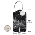 thumbnail image 4 of Cauagu Futuristic Moonlit Cityscape Pattern Luggage Tags,Leather Luggage Tags Personalized Luggage Tag Travel Tags Privacy Cover ID Label for Travel Bag Suitcase-4 PCS, 4 of 5