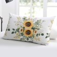 thumbnail image 5 of Sunflower Eucalyptus Throw Pillow Cover 24 x 36 Inch Decorative Pillow Cover Sage Green Botanical Watercolor Lumbar Pillowcase Seasonal Rectangle Cushion Case for Couch Sofa Bed Living Room, 5 of 7