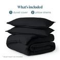 thumbnail image 3 of Bare Home  Soft Hypoallergenic Microfiber Duvet Cover and Sham Set Black Queen 3 Piece, 3 of 9