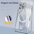 thumbnail image 4 of Magnetic Case for iPhone 13 Pro 6.1'', [Built-in Camera Lens Cover] Soft Shockproof Clear Back Slim Phone Case [Compatible with MagSafe] for iPhone 13 Pro, Silver, 4 of 14