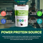 Healblend Organic Vegan Protein Powder - Plant Based Pea Protein Isolate Gluten-Free, Non-GMO, Erythritol-Free, Soy-Free, Dairy-Free, Chocolate Flavor - 2-Pack - 2lb