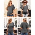 thumbnail image 4 of Ekouaer Maternity Shirts 3 Packs Dolman Sleeve Side Ruched Tops Tunic Casual Pregnancy Clothes, 4 of 7