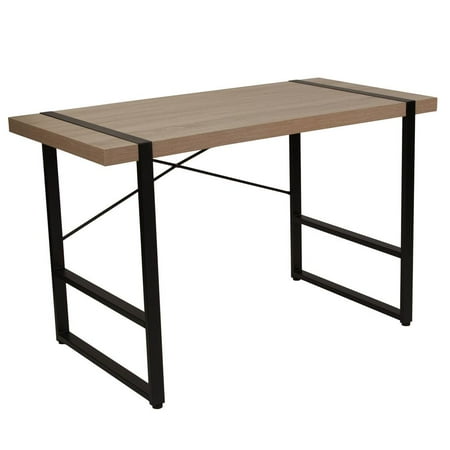 Wood Grained Cross - Rustic Wood Grain Finish Console Table with Cross Brace Backing