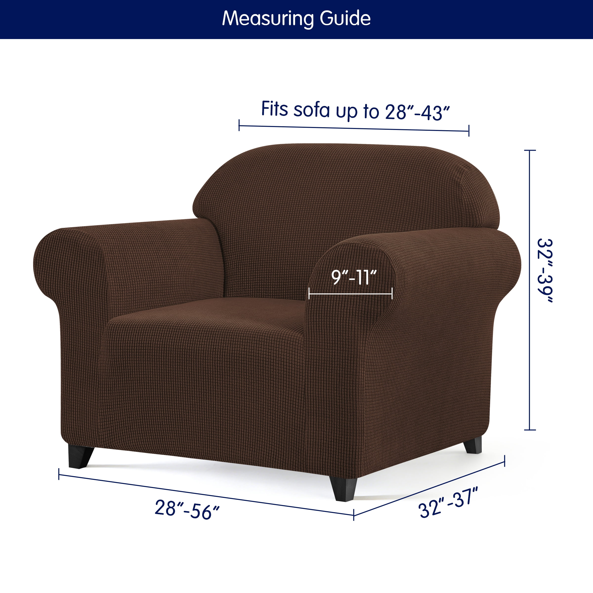 Subrtex  1 Piece Stretch Jacquard Couch Cover, Armchair Sofa Slipcover for 1 Cushion Couch, Machine Washable Furniture Protector(Armchair, Chocolate)