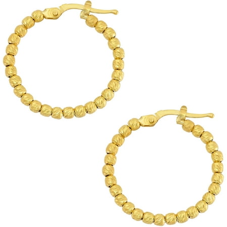 Giuliano Mameli 14kt Gold- and Rhodium-Plated Sterling Silver 20mm DC Beaded Hoop Earrings