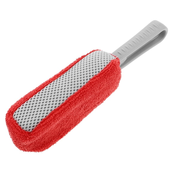 Raindrops Soft Sponge Car Wash Brush for Tire and Wheel Maintenance Red 1Pack