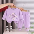 thumbnail image 2 of 5-6 Years Toddler Girls Winter Clothes Fall Outfits Long Sleeve Sweatshirt and Jogger Pants Sets 6-12 Months 12-24 Months 2T 3T 4T 5T 6T 7T 8T 9T Children,Purple, 2 of 6