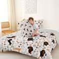 thumbnail image 4 of Homewish Kawaii Dachshund Queen Comforter Set,Dog Paws Comforter Sets Queen,Cream,Woof Print Decor,Light Gray Reversible,3-Piece,1 Comforter and 2 Pillowcases, 4 of 7