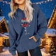 thumbnail image 1 of Cowsor Cute Hoodie for Teen Girls Trendy Bow Print Preppy Hooded Sweatshirts Kids Pullover Long Sleeve School Outfits, 1 of 7