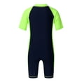 thumbnail image 2 of YEAHDOR Kids Boys One-Piece Swimsuit Juniors Short Sleeve Rash Guard Front Zipper Surfing Wetsuit Bathing Suit, 2 of 7