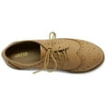 thumbnail image 6 of Ollio Women's Flat Shoes Wingtip Lace Up Faux Leather Oxford M2921, 6 of 6