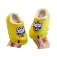 thumbnail image 3 of GJSYRH Girls Plush Slipper Cozy Winter Slippers For Girls Indoor Outdoor Lined Cartoon Soft Sole Toddler Kids Footwear Yellow 7-8 Years, 3 of 6