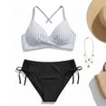 thumbnail image 4 of Womens Swimsuits Women High Waisted Bikini Sets Backless Strap Two Piece Swimsuits Cut out Bathing Suit Summer Swimwear Black S, 4 of 5