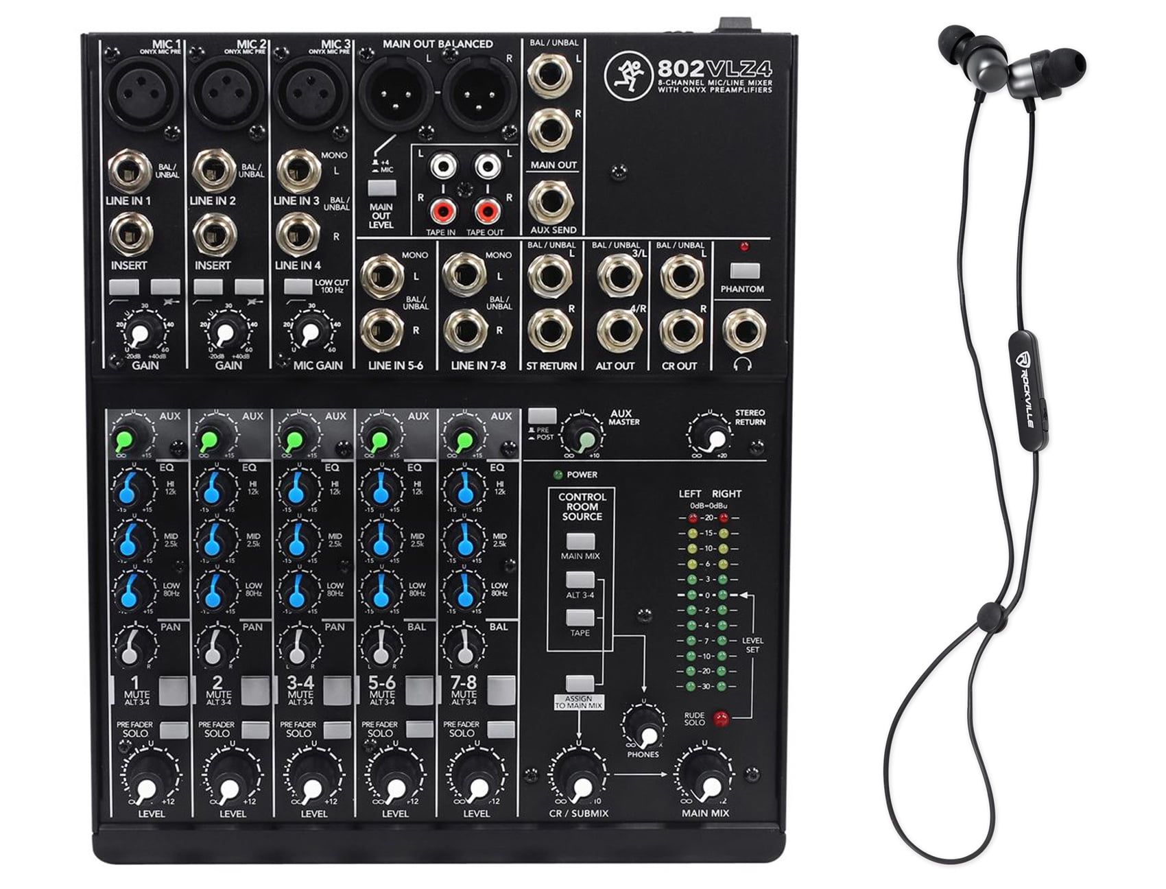 Mackie 802VLZ4 8Channel Analog LowNoise Mixer w/3 ONYX Preamps