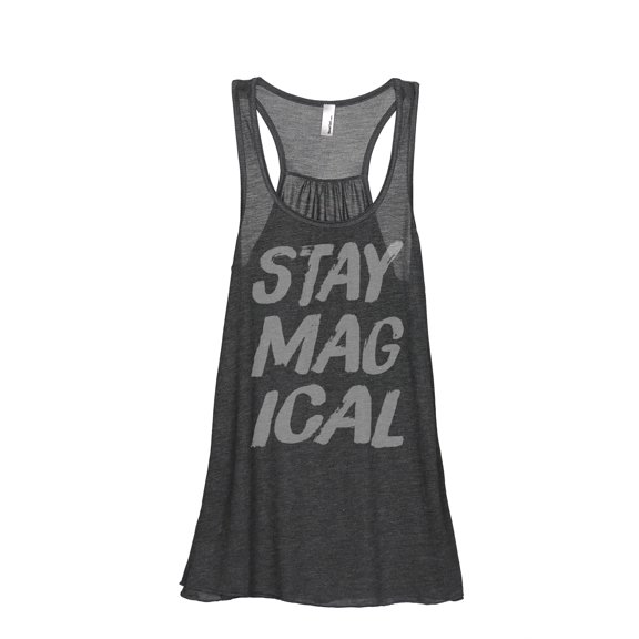 Thread Tank Stay Magical Women's Sleeveless Flowy Racerback Tank Top Charcoal Small