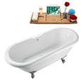 thumbnail image 2 of 67" Streamline N1121WH-WH Clawfoot Tub and Tray With External Drain, 2 of 7