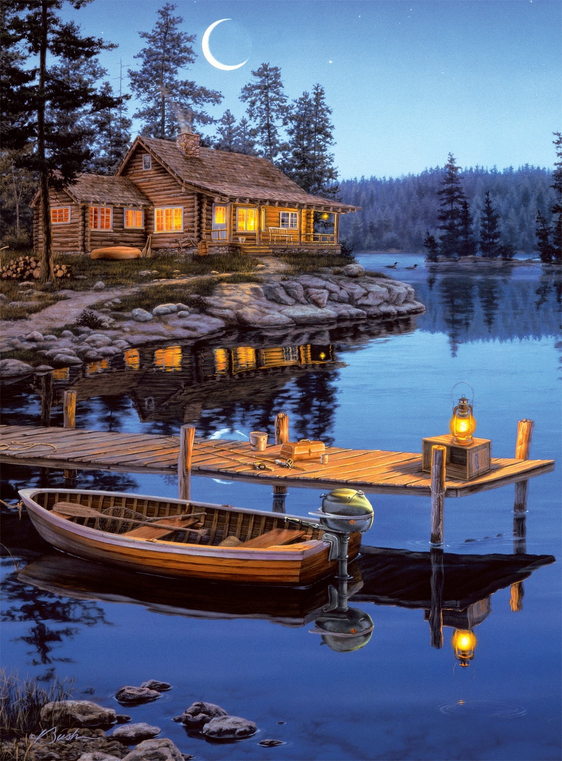 Buffalo Games Darrell Bush Crescent Moon Bay 1000 Pieces Jigsaw Puzzle