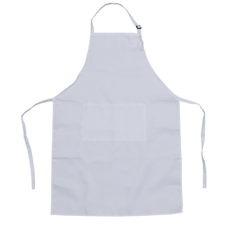

2 Pcs Adjustable Apron Kitchen Chef Apron Restaurant Cooking Baking Apron Hanging Neck Overalls with Pockets (White)