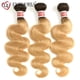 thumbnail image 3 of Euphoria-mechones de cabello humano brasileño ondulado, pelo Remy ombré Rubio 27 con cierre, Color rojo 1B 99J, 4x4, 3 of 5