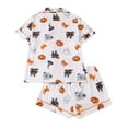 thumbnail image 4 of Censtreet Pajamas Set for Women Short Sleeve Sleepwear Halloween Button Down Pjs Soft 2 Piece Lounge Sets S-XXL, 4 of 6