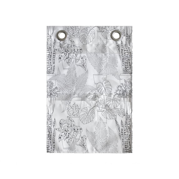 Leaves Hanging Pocket Organizer, Exotic Foliage in Pots Urban Tropic Interior Houseplants Cactus Monstera Leaves, Printed Polyester Storage Bag with Pockets, 14" x 20", Dark Grey White