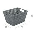thumbnail image 5 of Simplify Medium Rattan Storage Tote Basket in Charcoal, 5 of 6