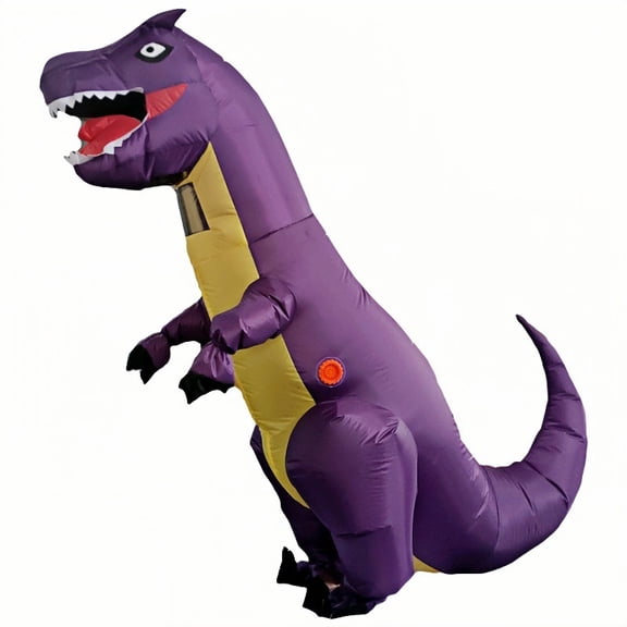 Adult Full Body Inflatable Purple T-Rex Costume - Dinosaur Theme Halloween Party Outfit (Fits 59"–74.8" / 150-190cm),Height 59"–74.8",Dinosaur