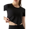 thumbnail image 4 of Liacowi Women Workout Crop TopsShort Sleeve Round Neck Yoga Running T-Shirts, 4 of 6