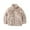 Khaki, variant on Unisex Kids Letter Embossed Coral Zip Jacket, Autumn Winter Stand Collar Thick Coat Toddler Boys Girls Soft Warm Long Sleeve Casual Outerwear Grey 7-8 Years
