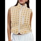 thumbnail image 3 of Chaleco de Cuadros para Mujer, Sin Mangas, de Forro , de Invierno, con Cuello Alto, Cremallera y Bolsillo en el Pecho. Amarillo L, 3 of 9
