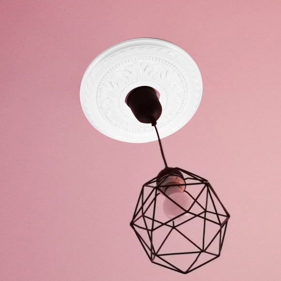 OULII Ceiling Medallion For Ceiling Fan 1Set 11.5X11.5X1Inch White Circular PVC Pu French Style Home Decor