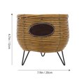 thumbnail image 2 of OUNONA Rattan Woven Flower Pot for Gardening Khaki Color Plastic Material Very Sturdy 1PC, 2 of 7