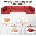 thumbnail image 4 of Aoxun 14-Piece Outdoor Cushion Set - Water Repellent Replacement Cushions for L-Shaped Deep Seat Patio Sofas, 6-Seat Wicker Furniture Cushions Wine, 4 of 8