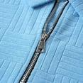 thumbnail image 7 of Stamzod Shirts for Men Summer Short Sleeve Dressy Casual Tops Turndown Quarter Zip Pullover Men Workout Shirt Light Blue-1 M, 7 of 7
