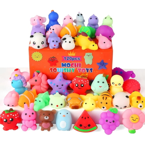 30/60/120 Pack Squishy Toys – Kawaii Squishies Party Favors for Kids 4‑8 8‑12, Treasure Box Toys for Classroom, Birthday Xmas Gifts, Mini Animals Mochi Squishy Stress Relief Sensory Toys (Random)