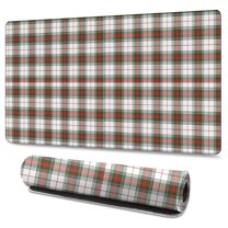 Long Mouse Pads for Desk,Green and Red Christmas Plaid Pattern Desk Mats on Top Of Desks, Desk Mouse Pad Extra Large with 3mm Non-Slip Base and Stitched Edge for Gaming,Office,Work,Home 47.3x23.6in