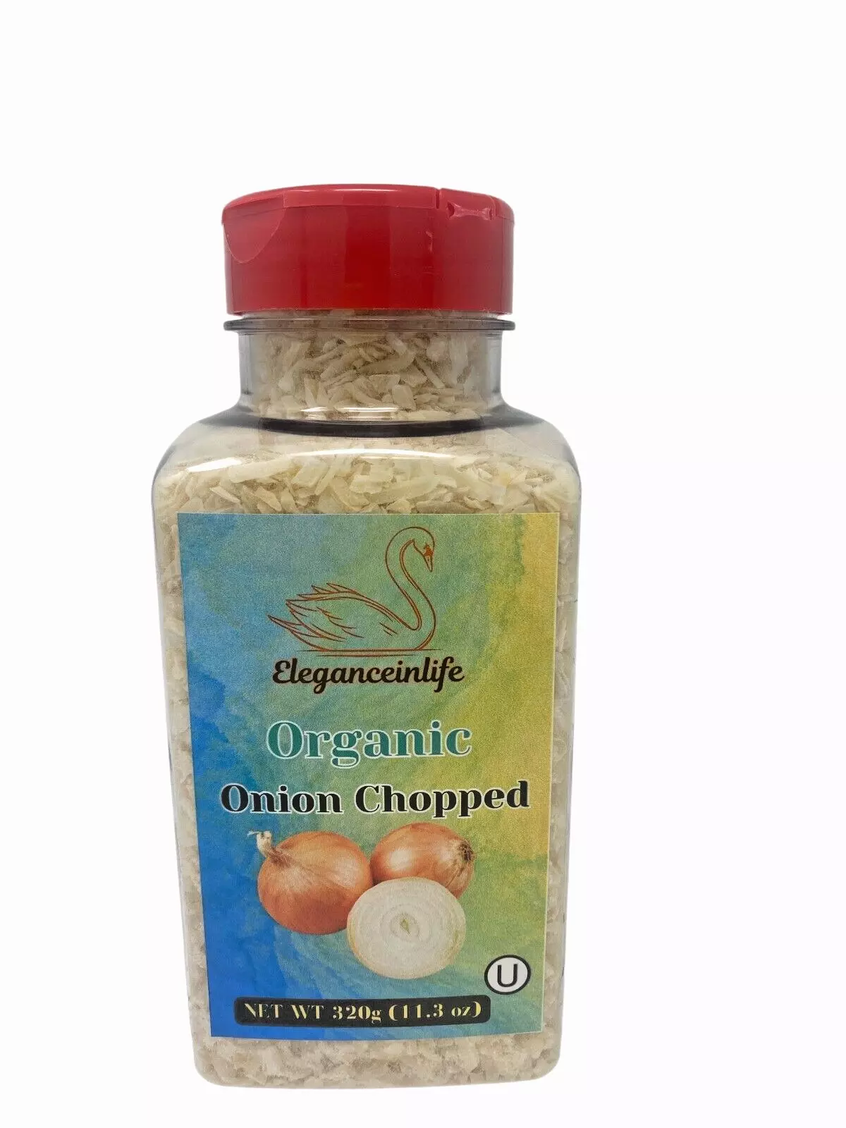 Eleganceinlife Organic Onion Chopped, 11.3 oz (320g) - Packed in USA Pack of 2