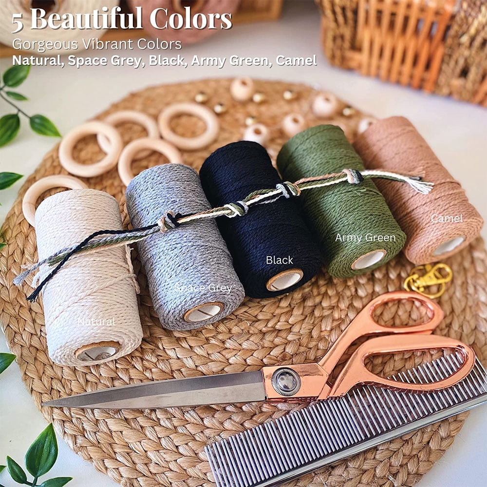 MesaSe Macrame Bakers Twine Pack - 1.5mm Cord, 110 Yard Roll, Mini Rolls in Pastel and Basic Colors - Cotton Twine for Knotting, rafting（10 pcs）