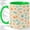 Green, variant on Seashell Straw Hat Accent Mug, 11oz Ceramic Coffee Cup for Beach Lovers