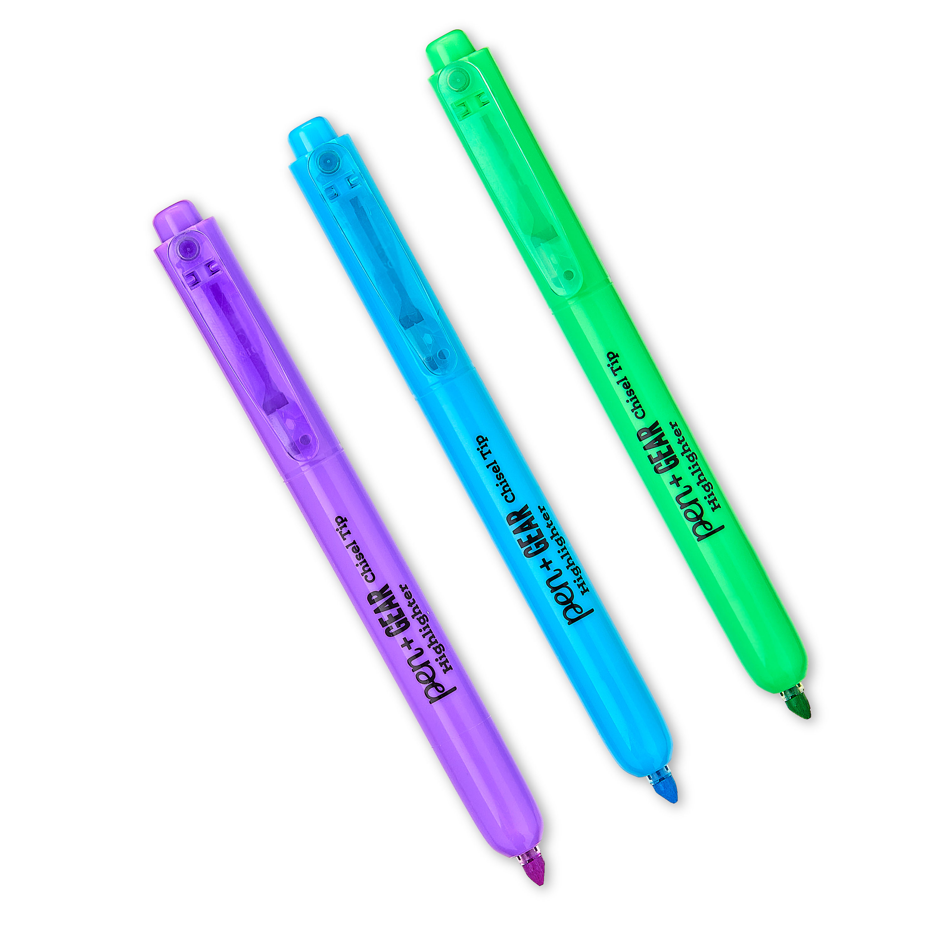 Resaltadores retráctiles Pen+Gear, punta biselada, colores surtidos, tinta multicolor, 12 unidades 4