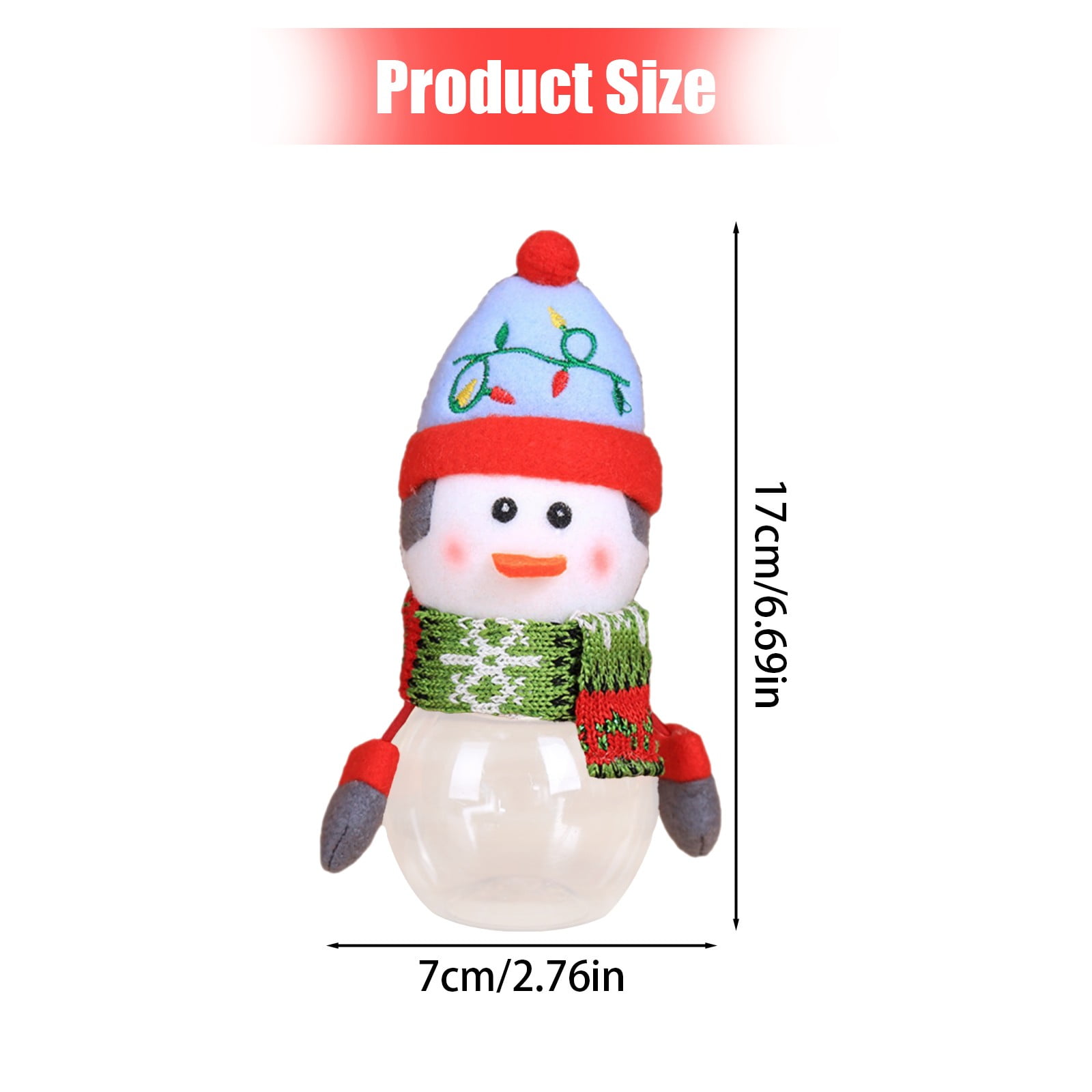 PRETYZOOM Boîte Bonbonnière De Noël Pot De Bonhomme De Neige Contenant De Bonbons De Noël Contenants De Bonbons De Noël Pot De Bonbons Sapin De Noel Enfant Ample Plastique