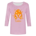 thumbnail image 4 of Midsumdr Easter Tops for Women Trendy Easter Spring Summer Round Neck 3/4 Sleeve Soft Blouse Tops Easter Eggs Cute Bunny Printed Loose Fit Tops, 4 of 4