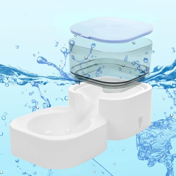 Automatic Pet Cat Feeder Bowl, Food Dispenser, Large Feeding Food Container for Rabbit Kitty Small Animals Puppy , Blue