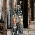 thumbnail image 2 of GILIGEGE Women's Denim Bib Overall Floral Printed Jumpsuits Mid Harem Pants Loose Fit Outfits Wide Leg Pants Jean Distressed Wide Leg Baggy Overalls Jumpsuit Solid Color Classic Overalls Jeans Yellow, 2 of 4