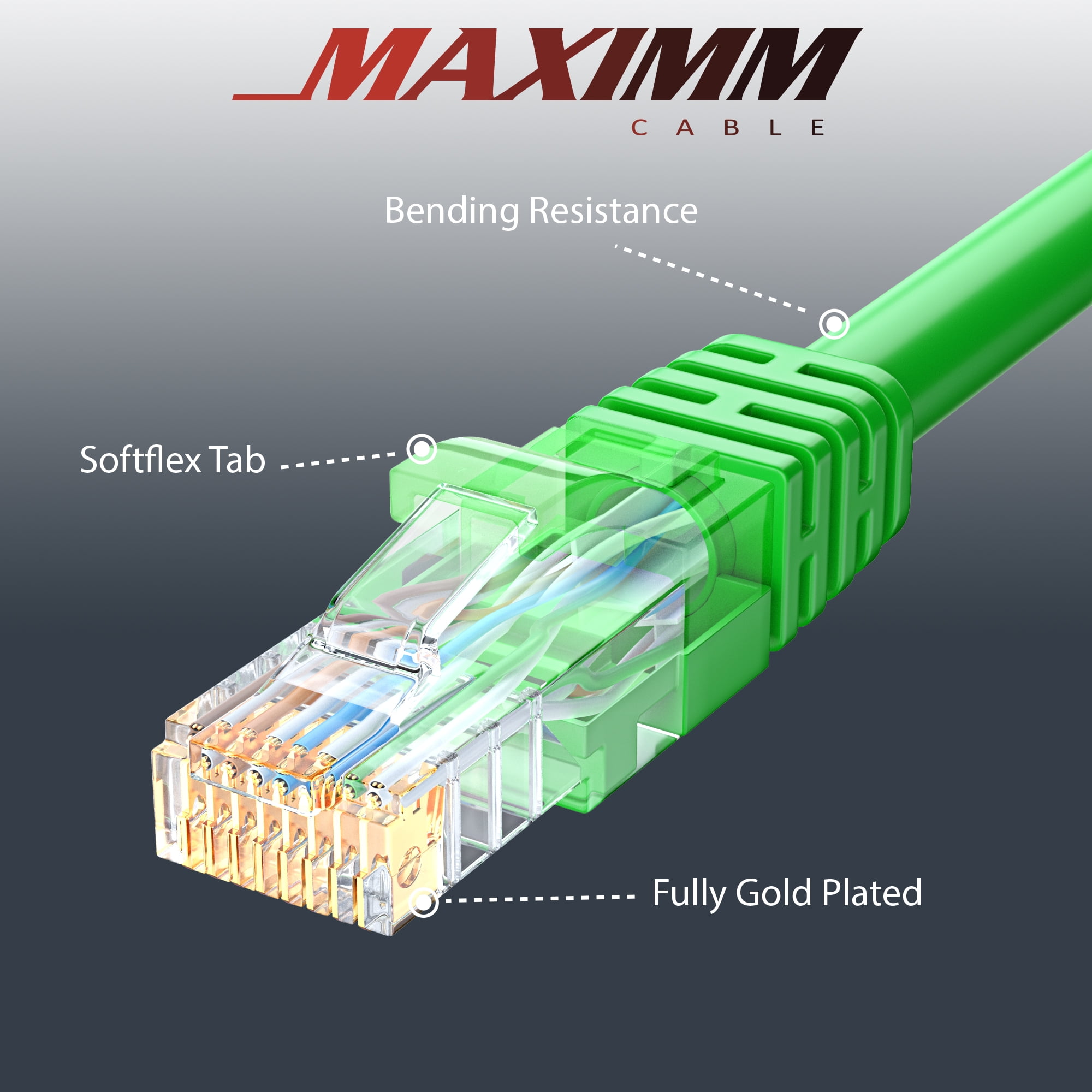 Cat 6 Ethernet Cable 75 Ft, 100% Pure Copper, Cat6 Cable LAN Cable, Internet Cable, Patch Cable and Network Cable - UTP (Green) 75 Feet