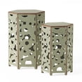 thumbnail image 1 of Christopher Knight Home Tables d'Appoint en Fer Parrish, Ensemble de 2 Pcs, Vert Antique, 1 of 2