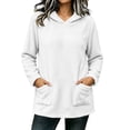 thumbnail image 2 of Miqool Womens Fleece Lined Hoodies Fall Winter Long Sleeve Pullover Tops Loose Fit Hooded Sweatshirt with Front Pockets, 2 of 8