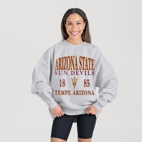 Women's Gameday Couture Ash Arizona State Sun Devils Premium Fleece Pullover Sweatshirt